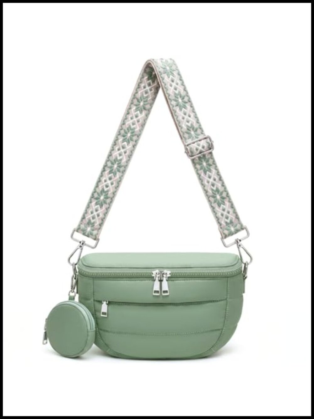 Lightweight Nylon Crossbody Bum Bag with RFID Blocking for Travel